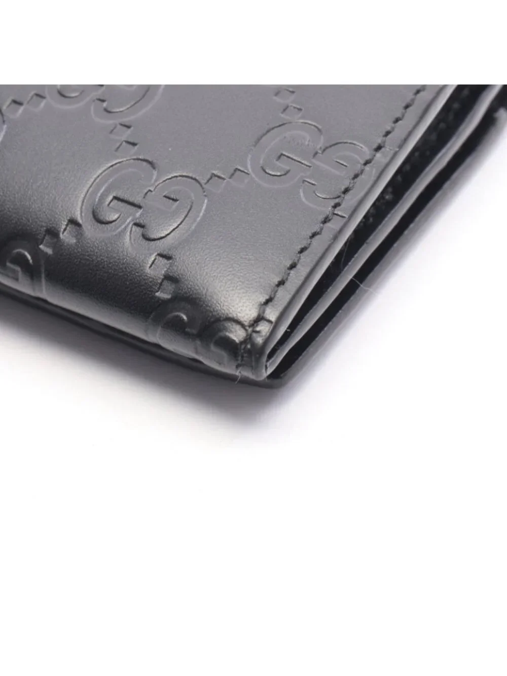 Gucci Bifold Wallet Dorian Guccissima Black Leather